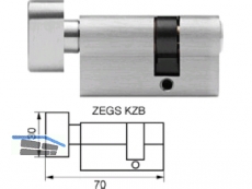 Knaufzylinder Nickelmatt Knaufseite 35 mm ZEGS KZB 20/35