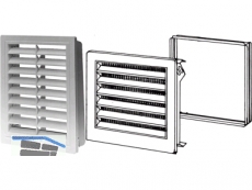 Lftungsgitter 180x220 mm wei m. Fliegenschutz und Rahmen 50166