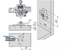 Modul Montageplatte 194K6100E zu Khlschrankscharnier 91K9550