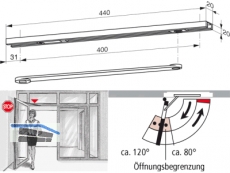 Gleitschiene Dorma G96 N alte Ausfhrung 31x20 mm K8/12 DIN- L 52001901