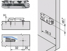 Clip Montageplatte 0 mm Spax gerade 175H3100