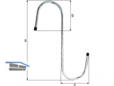 S-Haken 180 mm 15 kg  6 mm verzinkt