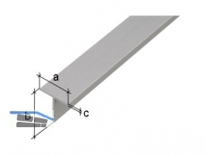 T-Profil Aluminium 2000x15x15x1,5mm eloxiert, 15x15x1,5mm, 474119