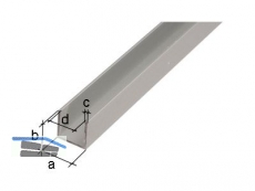 U-Profil Aluminium 2000x12,0x10x1,5mm eloxiert, 474829