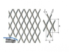 Streckmetallblech Stahl, 500x250mm 467340