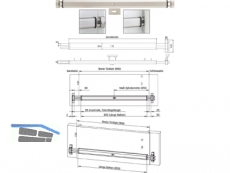 Balkenriegel Evva BR 4300/950 Schlosskrper silber ohne Zylinder