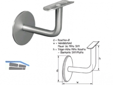 Handlauftrger Trger und Rosette nicht verschweisst Platte gewlbt Edelstahl