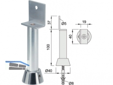 Trennwandsttze 100 mm hoch mit Winkelauflage Edelstahl matt gebrstet