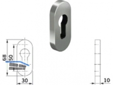 Schlsselrosette PLUS 6679 oval Niro OT/UT PZ