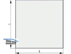 Haas & Sohn Glasbodenplatte Form A klar 900 x 750/6 mm mit umlaufendem Aufdruck