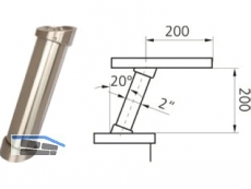 Barkonsole 20 schrg Edelstahl finish  50 mm Hhe = 200 mm 81 5801 19