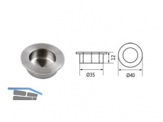 Muschelgriff 2292-40N1  40mm Edelstahl