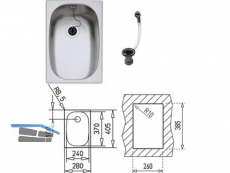 Einbausple Modell E 30 cm, Edelstahl poliert, 10132001