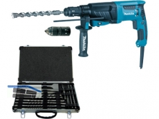 Bohrhammer Makita Meielfunktion + SSBF HR2630TX mit Bohrer- und Meisselset