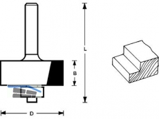 Falzfrser HM 31,7mm m.Kugellager Sh 8mm, GL 51mm, NL 12,7mm