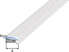 Flachstange selbstkleb. Edelstahldesign Alu 1000x20x2 mm, 488789