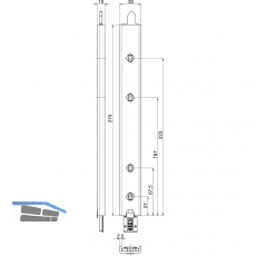 Anschlusseinheit zu Falzhebelgetriebe, Secury Automatic 270 mm, oben, universal