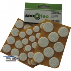 SECOTEC Filzgleiter-Set selbstklebend rund 44-tlg. wei 17/22/28 mm SB-1