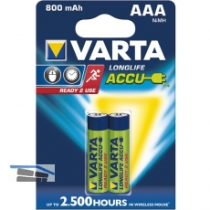 VARTA Batterie Longlife Akku HR03/AAA 1.2V 800 mAh (2 St)