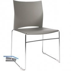 TOPSTAR Web-Chair Besucherstuhl, Sitzschale-Rckenlehne KS grau, Gestell verchr.