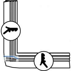 GU-937/934 HS Dichtungsviertelrahmen P743, Mae 3500x3500 mm, schwarz
