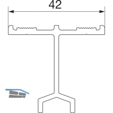 HAUTAU ATRIUM HS 300 Fhrungsschiene Nr. 3, L=6500 mm, Alu silber eloxiert