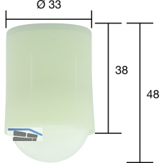 Kugelrolle 3  33 mm, Tiefe 38 mm, Kunststoff wei