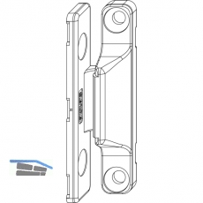 MACO Anpressverschluss, Flgel- und Rahmenteil PVC, silber (54783)