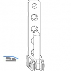 MACO Ecklager PVC, mit 7 mm Tragezapfen L=12 mm, 120 kg, silber (52764)