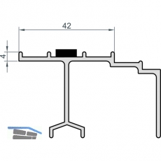 MACO HS Fhrungsschiene oben mit Blende, TS 68 mm, silber, L=6500 mm (N19916)