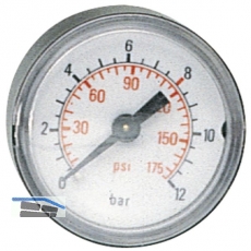 Druckluft Manometer 40 mm 0 - 10 bar mit Auengewinde hinten 1/8\