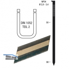 Nagelstreifen NP34 3,1 x 80 mm HBK blank geharzt Papiergebunden 34 Grad