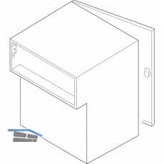 Durchwurfbriefkasten gerade, 300x330x205 mm, Mauerstrke 225 mm, Stahl verzinkt