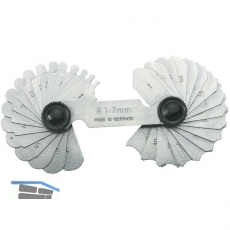 Radienschablone 1-7 mm 17 Blatt zum Messen von Innen- und Auenradien