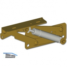 Truhenbankbeschlag mit Gasdruckfeder, Tragkraft 6KG, Stahl gelb chromatiert