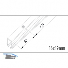 EKU CLIPO 16 H Einfach- Laufschiene gelocht, Lnge 2500, Aluminium