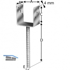 SIMPSON Sttzenfuss PPU 90/60G feuerverzinkt