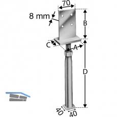 SIMPSON Sttzenfuss PVIG-B hhenverstellbar feuerverzinkt mit Zulassung