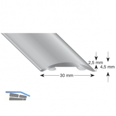 Hohlflachprofil Alu Edelstahloptik, natur 30/2700 mm SK