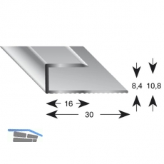 Gleitabschlussprofil U Alu silber eloxiert 8/2700 mm