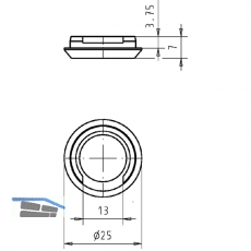 Profilzylinder- Zierring, Auen- 25 mm, Hhe 7 mm, Edelstahl