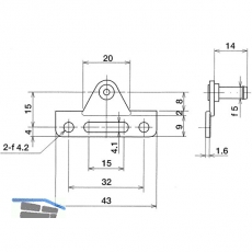 Adapter NSD fr Alurahmenprofil schmal, Stahl vernickelt