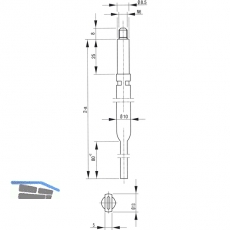 Treibriegelstange BKS 9006, 966 mm, Stange f. Planet Trdichter, unten, verzinkt