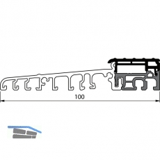 Balkontrschwelle Eifel TB-100, 6000 mm, silber eloxiert/grau