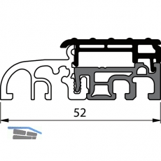 Balkontrschwelle Eifel TB-52, 6000 mm, silber eloxiert/grau