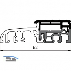 Balkontrschwelle Eifel TB-62, 6000 mm, silber eloxiert/grau