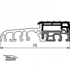 Balkontrschwelle Eifel TB-70, 6000 mm, silber eloxiert/grau