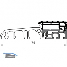 Balkontrschwelle Eifel TB-75, 6000 mm, silber eloxiert/grau