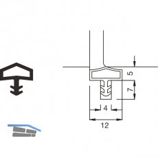 Transchlagdichtung M 680, Kurzbund  16,5 Meter, Kunststoff beige