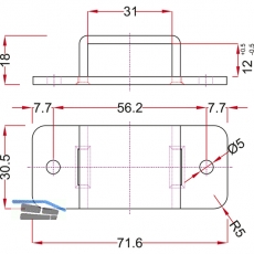 Stangenschlaufe zu Falttortreibriegel, Stange 30 X 10 mm, Stahl verzinkt